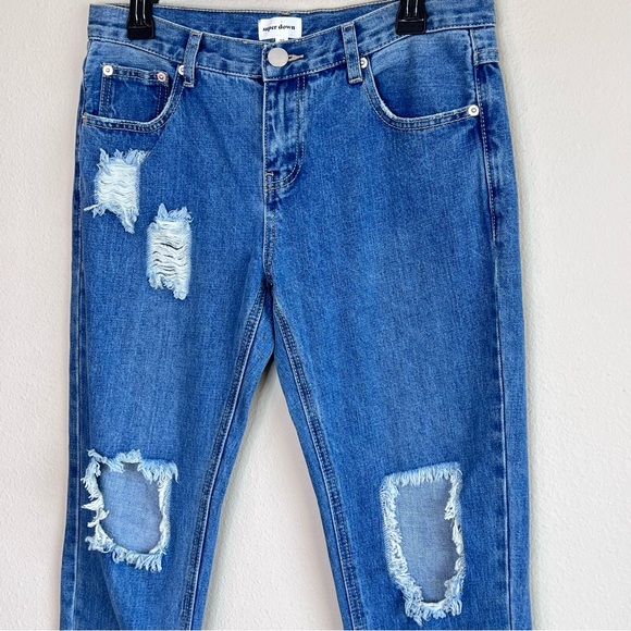 Superdown Revolve Angie Distressed Busted Knees Jeans size 27 - Picture 2 of 10